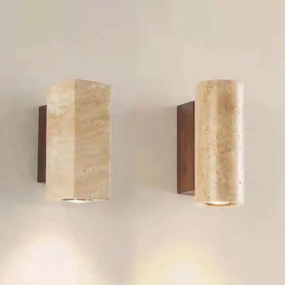 Applique Murale Wabi Sabi en Marbre Jaune LED, Ambiance Japonaise Cosy - Luminous Place