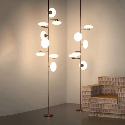 Lampadaire à poteau télescopique design moderne en métal avec lumière LED dimmable - Luminous Place