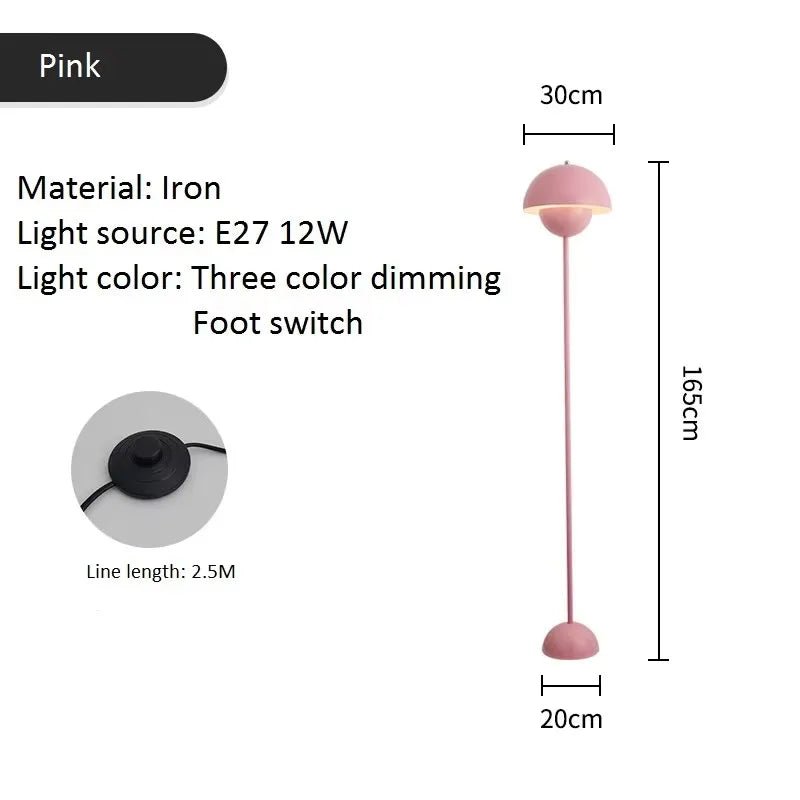 Lampadaire champignon moderne E27 en métal avec lumière LED dimmable pour ambiance cosy - Luminous Place