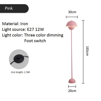 Lampadaire champignon moderne E27 en métal avec lumière LED dimmable pour ambiance cosy - Luminous Place