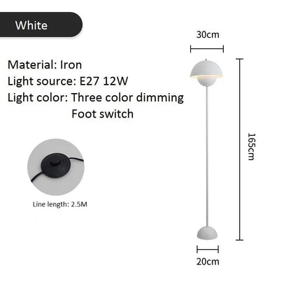 Lampadaire champignon moderne E27 en métal avec lumière LED dimmable pour ambiance cosy - Luminous Place