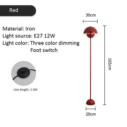 Lampadaire champignon moderne E27 en métal avec lumière LED dimmable pour ambiance cosy - Luminous Place