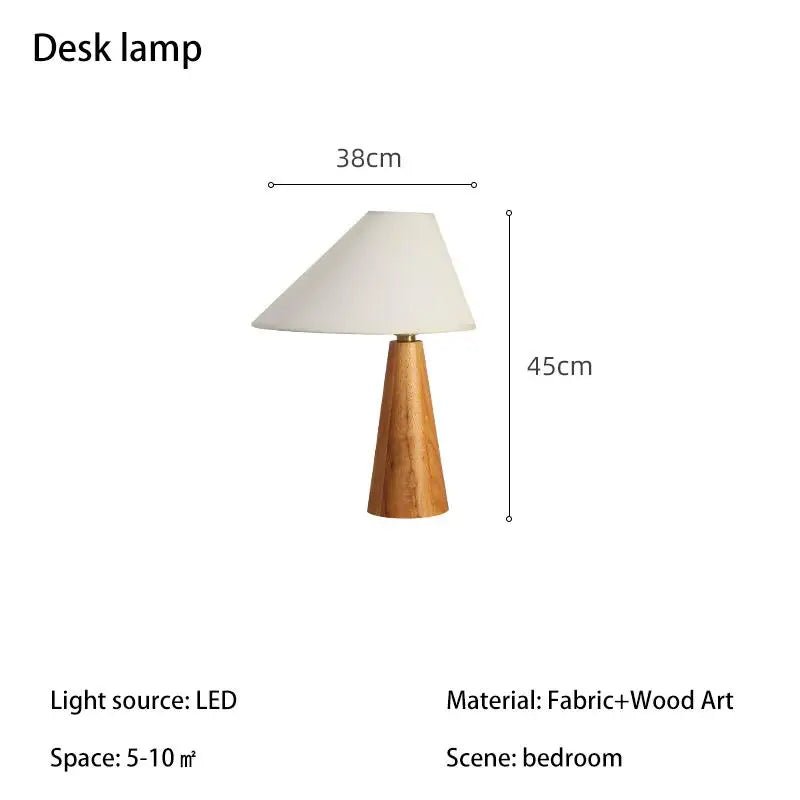 Lampadaire conique en bois massif style Wabi - sabi avec lumière LED chaleureuse - Luminous Place