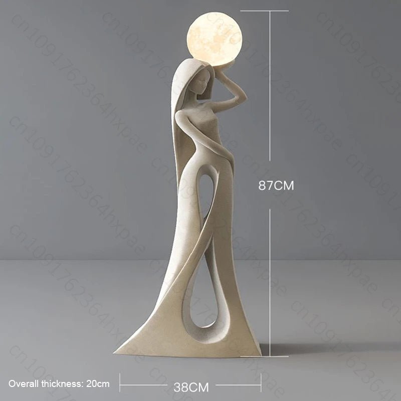 Lampadaire décoratif flocage avec veilleuse, art abstrait humain, ambiance chaleureuse - Luminous Place