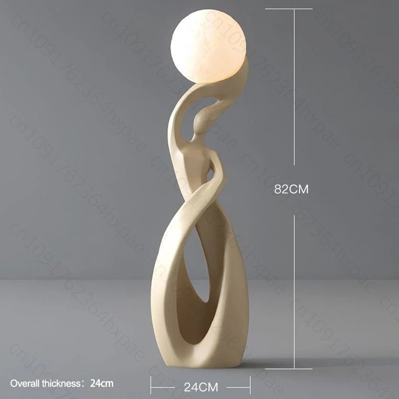 Lampadaire design en résine, sculpture abstraite moderne, lumière d'ambiance chaleureuse - Luminous Place