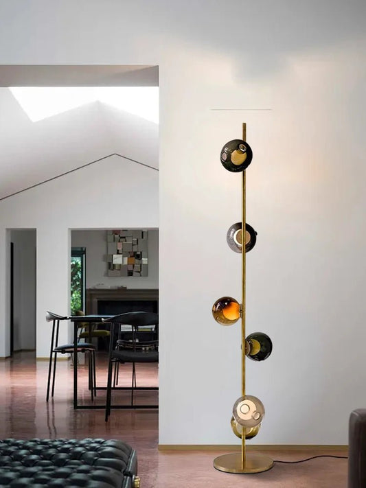 Lampadaire design italien à boule de verre multicolore LED dimmable ambiance chaleureuse - Luminous Place