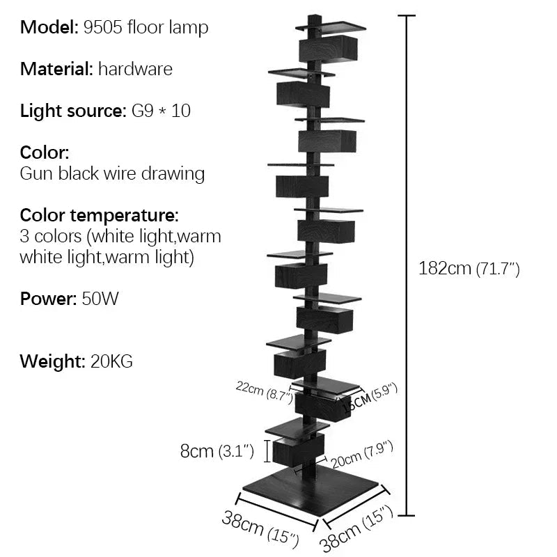 Lampadaire design italien en bois multicouche LED pour ambiance chaleureuse - Luminous Place