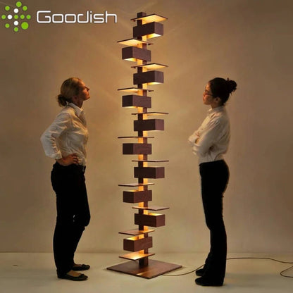 Lampadaire design italien en bois multicouche LED pour ambiance chaleureuse - Luminous Place