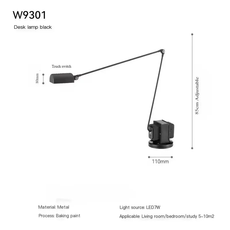 Lampadaire design italien vintage Bauhaus bras oscillant réglable LED - Luminous Place