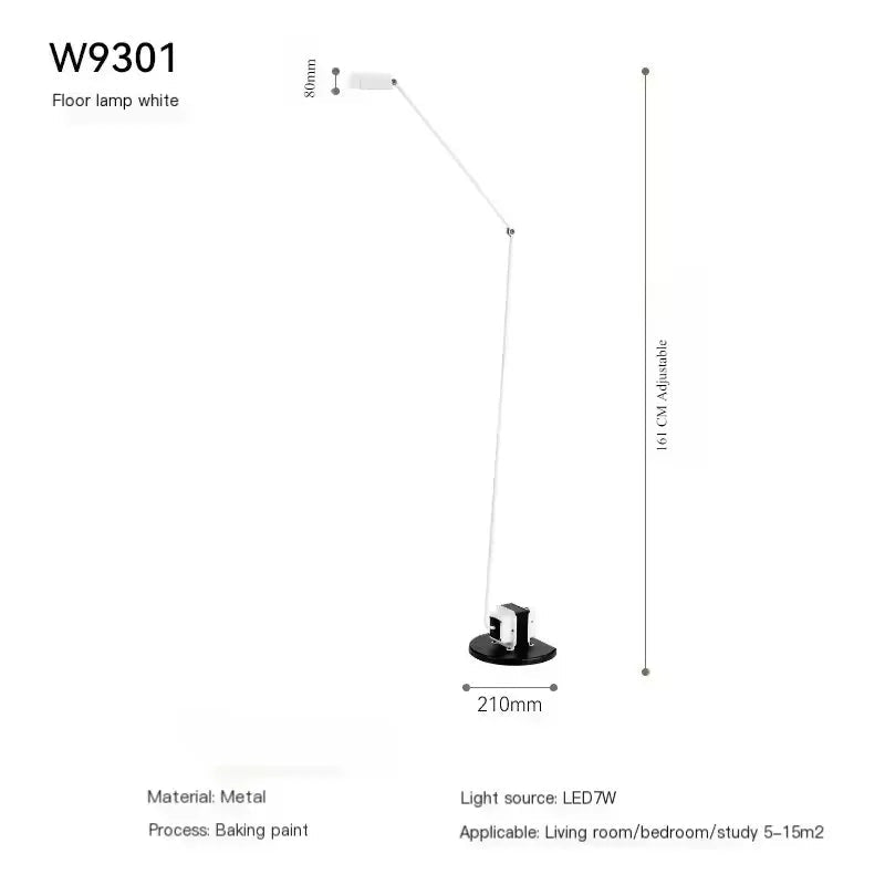 Lampadaire design italien vintage Bauhaus bras oscillant réglable LED - Luminous Place