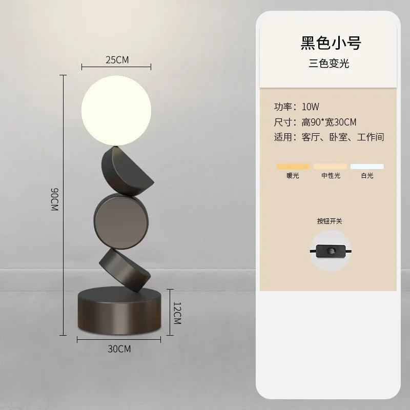 Lampadaire design moderne en verre rond pour salon et chambre, lumière chaleureuse - Luminous Place