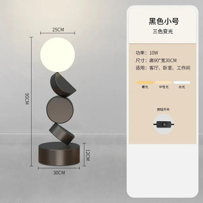 Lampadaire design moderne en verre rond pour salon et chambre, lumière chaleureuse - Luminous Place