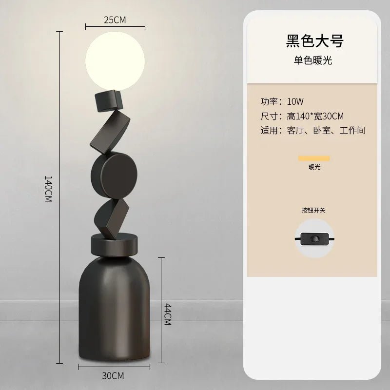 Lampadaire design moderne en verre rond pour salon et chambre, lumière chaleureuse - Luminous Place