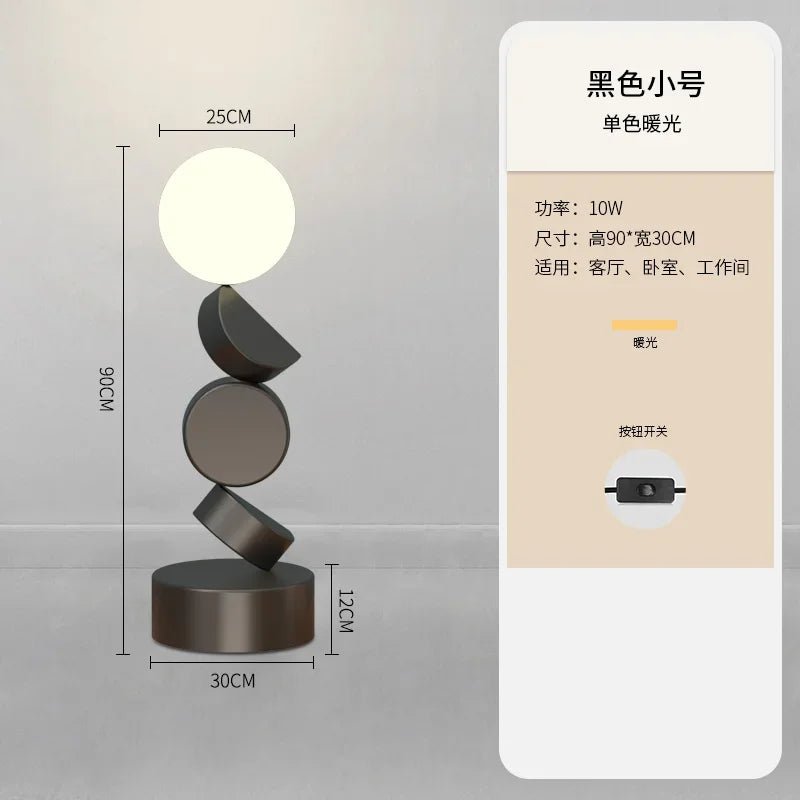 Lampadaire design moderne en verre rond pour salon et chambre, lumière chaleureuse - Luminous Place