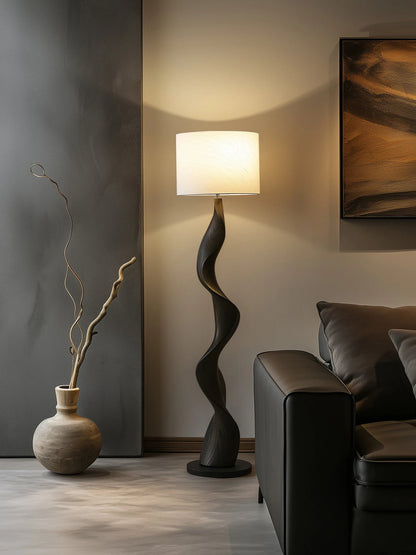Lampadaire en bois design contemporain avec lumière LED ambiance chaleureuse - Luminous Place