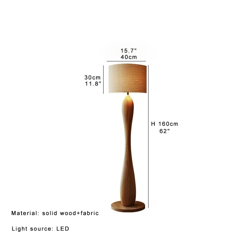 Lampadaire en bois design contemporain avec lumière LED ambiance chaleureuse - Luminous Place