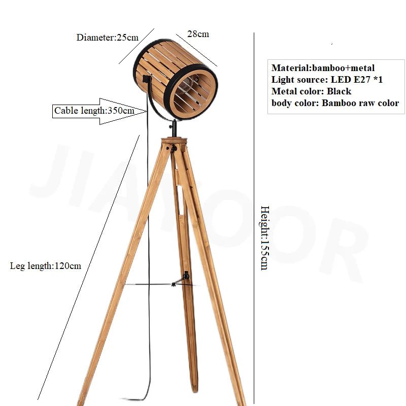 Lampadaire en bois massif style chinois rétro, lumière chaude ambiance cosy - Luminous Place