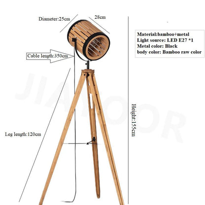 Lampadaire en bois massif style chinois rétro, lumière chaude ambiance cosy - Luminous Place