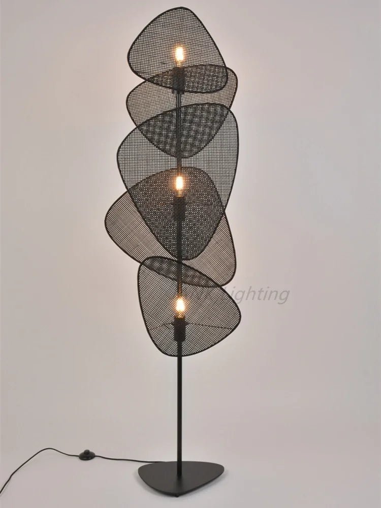 Lampadaire en rotin tricoté style français, ambiance cosy pour salon et chambre - Luminous Place