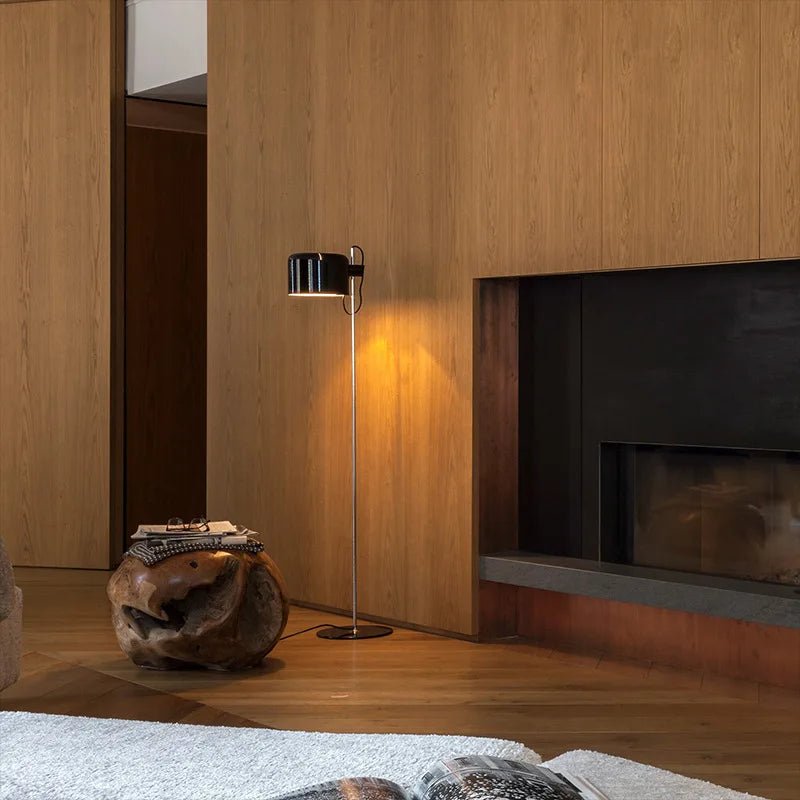 Lampadaire italien en aluminium rouge, noir et blanc, angle réglable, design minimaliste - Luminous Place