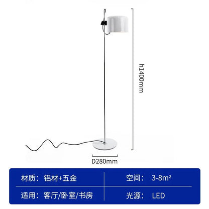 Lampadaire italien en aluminium rouge, noir et blanc, angle réglable, design minimaliste - Luminous Place