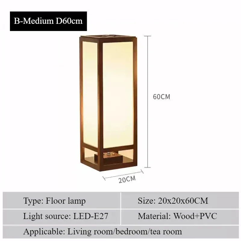 Lampadaire japonais en bois massif SANDYHA LED pour ambiance chaleureuse - Luminous Place