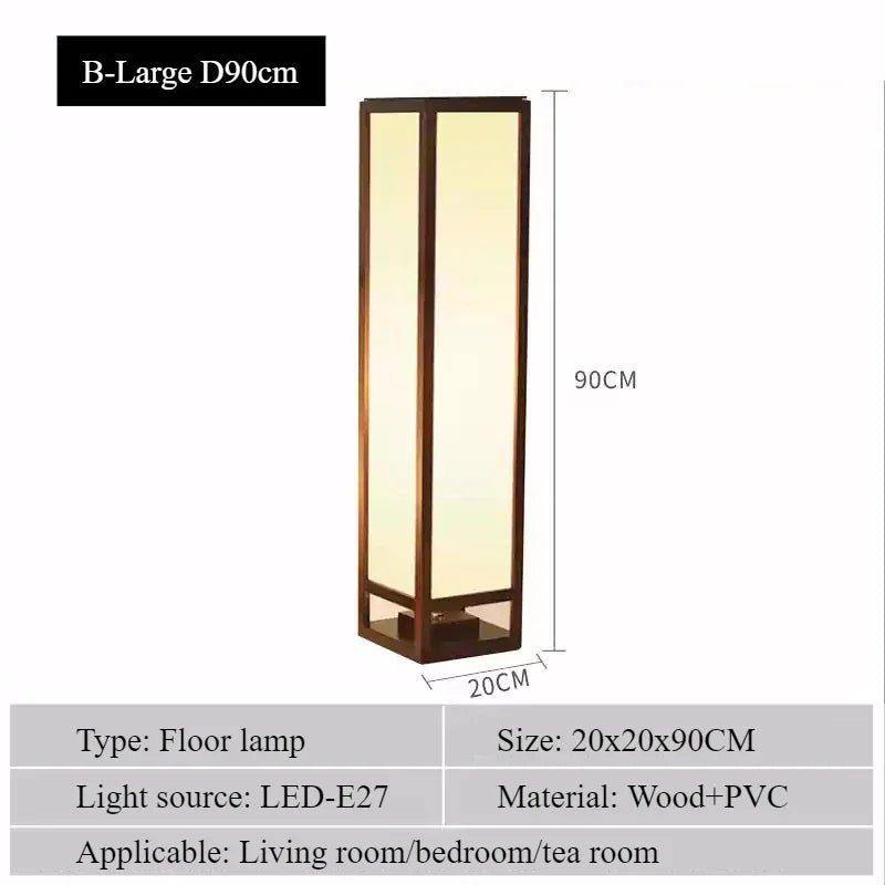 Lampadaire japonais en bois massif SANDYHA LED pour ambiance chaleureuse - Luminous Place