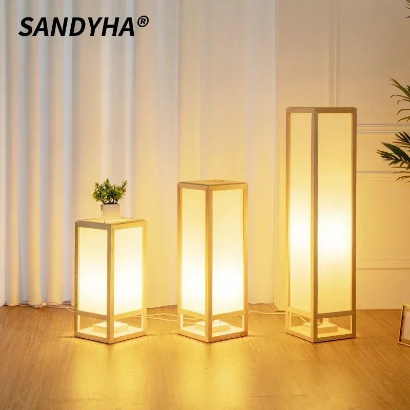Lampadaire japonais en bois massif SANDYHA LED pour ambiance chaleureuse - Luminous Place