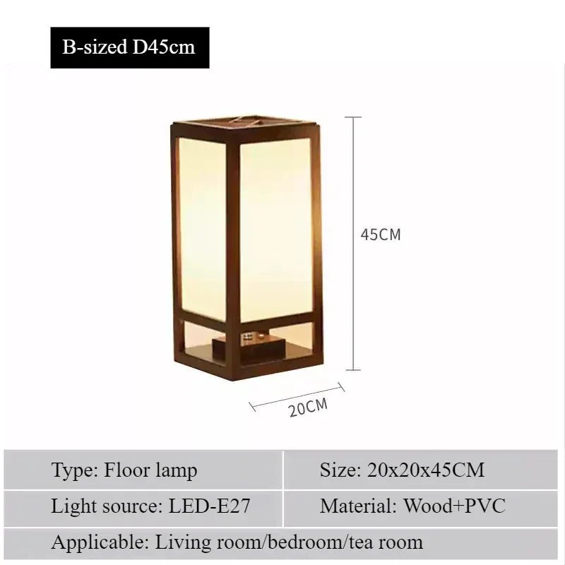 Lampadaire japonais en bois massif SANDYHA LED pour ambiance chaleureuse - Luminous Place