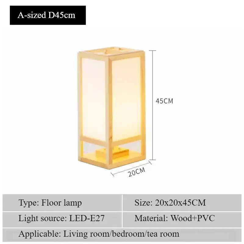 Lampadaire japonais en bois massif SANDYHA LED pour ambiance chaleureuse - Luminous Place