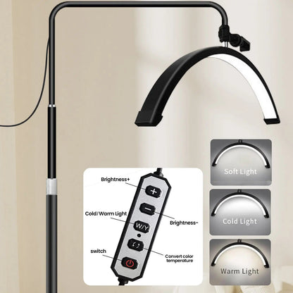 Lampadaire LED 40W à intensité variable 3000K - 6000K, 24 pouces, lampe demi - lune pour beauté - Luminous Place
