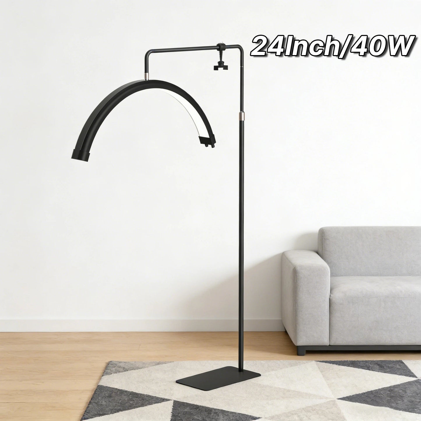 Lampadaire LED 40W à intensité variable 3000K - 6000K, 24 pouces, lampe demi - lune pour beauté - Luminous Place