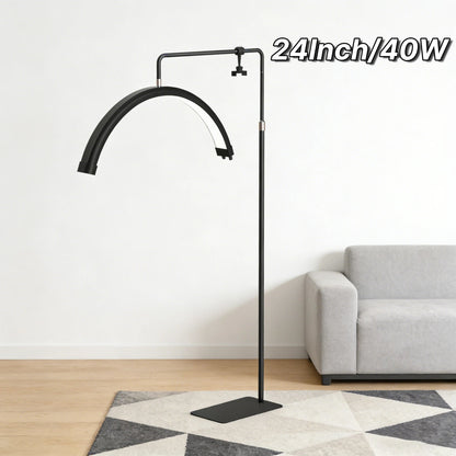 Lampadaire LED 40W à intensité variable 3000K - 6000K, 24 pouces, lampe demi - lune pour beauté - Luminous Place