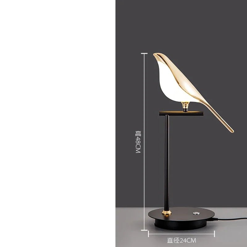 Lampadaire LED autoportant oiseau en acrylique design Art Déco - Luminous Place