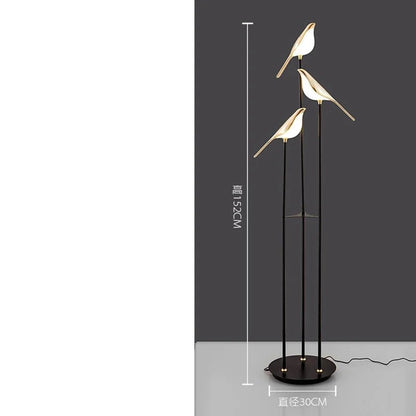 Lampadaire LED autoportant oiseau en acrylique design Art Déco - Luminous Place