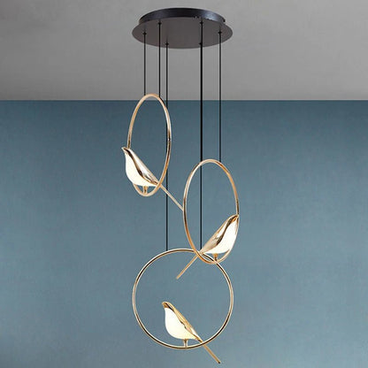 Lampadaire LED autoportant oiseau en acrylique design Art Déco - Luminous Place