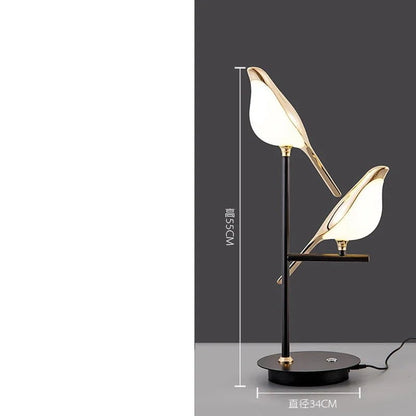 Lampadaire LED autoportant oiseau en acrylique design Art Déco - Luminous Place