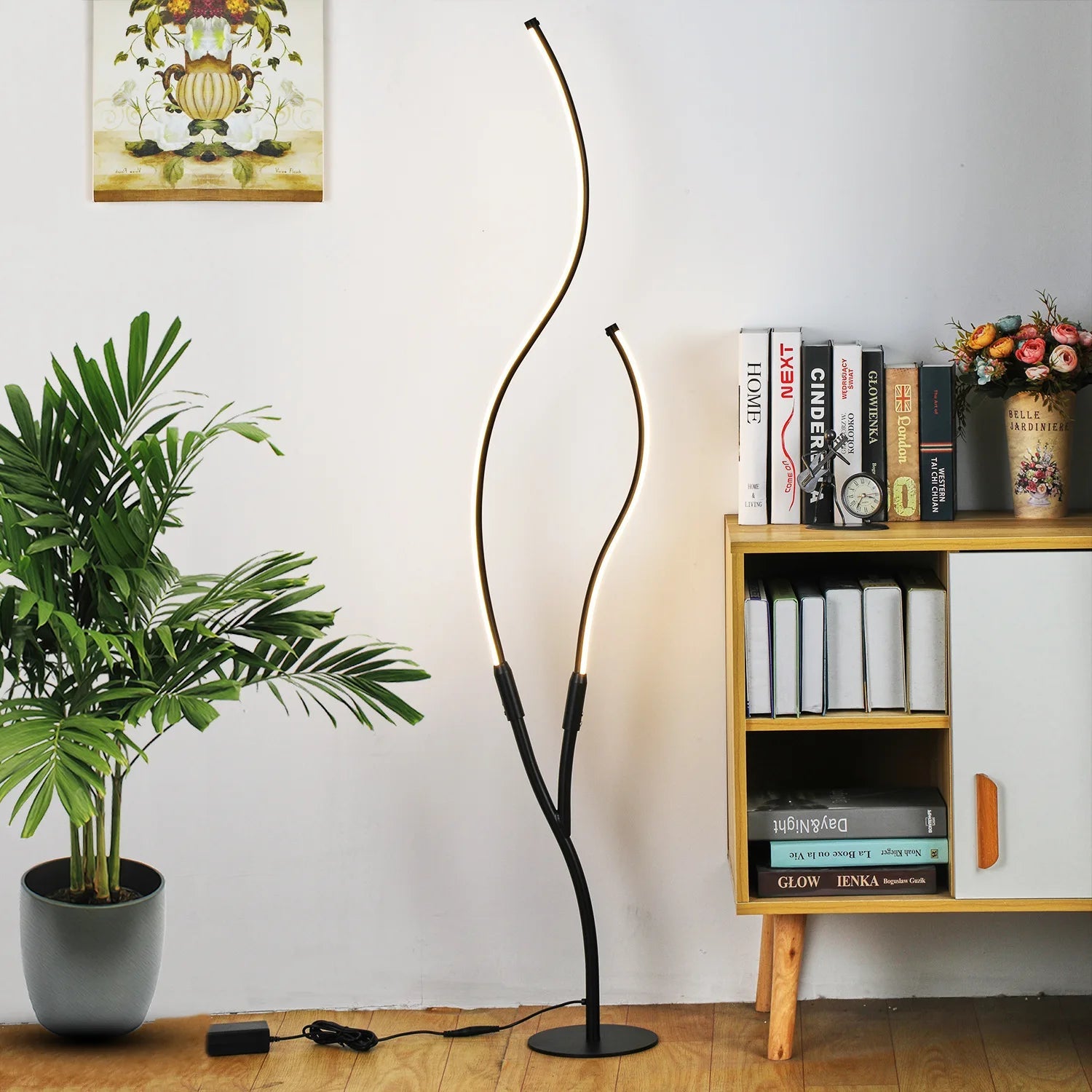 Lampadaire LED créatif en branches d'arbre avec télécommande, lumière chaleureuse pour salon et chambre - Luminous Place