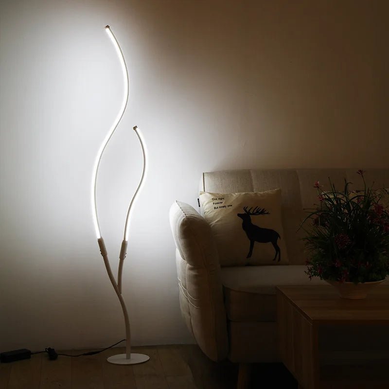 Lampadaire LED créatif en branches d'arbre avec télécommande, lumière chaleureuse pour salon et chambre - Luminous Place