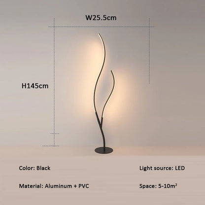 Lampadaire LED créatif en branches d'arbre avec télécommande, lumière chaleureuse pour salon et chambre - Luminous Place