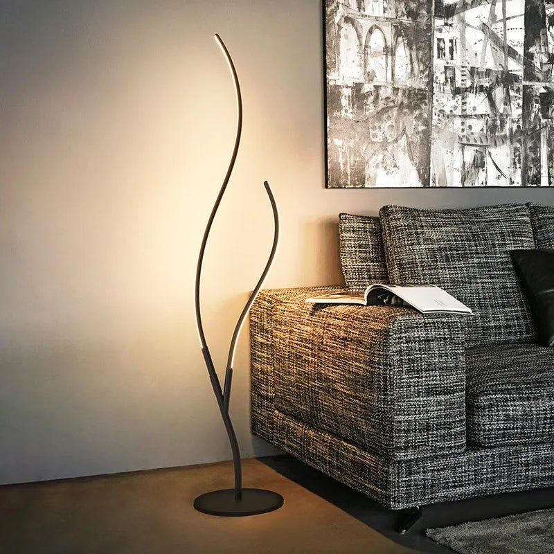 Lampadaire LED créatif en branches d'arbre avec télécommande, lumière chaleureuse pour salon et chambre - Luminous Place