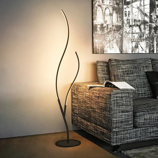Lampadaire LED créatif en branches d'arbre avec télécommande, lumière chaleureuse pour salon et chambre - Luminous Place