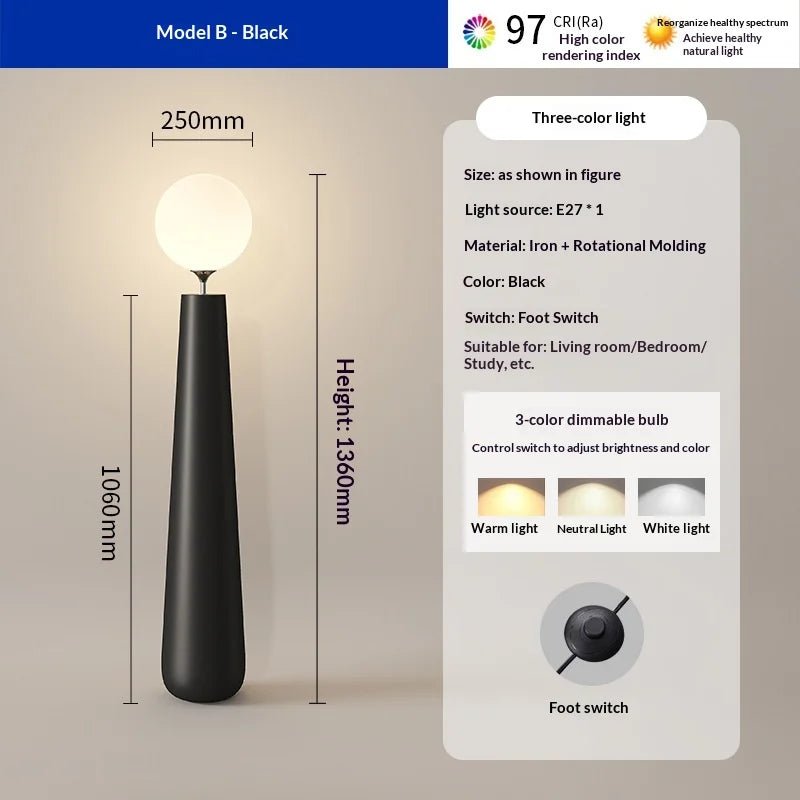Lampadaire LED design moderne en forme de point d’interrogation, ambiance cosy - Luminous Place