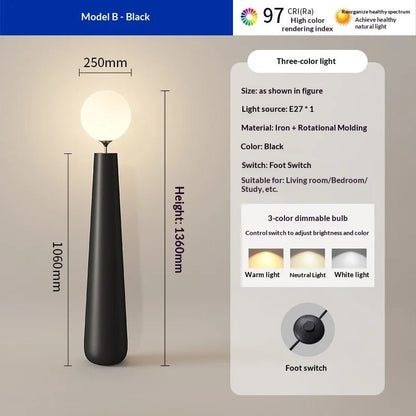 Lampadaire LED design moderne en forme de point d’interrogation, ambiance cosy - Luminous Place