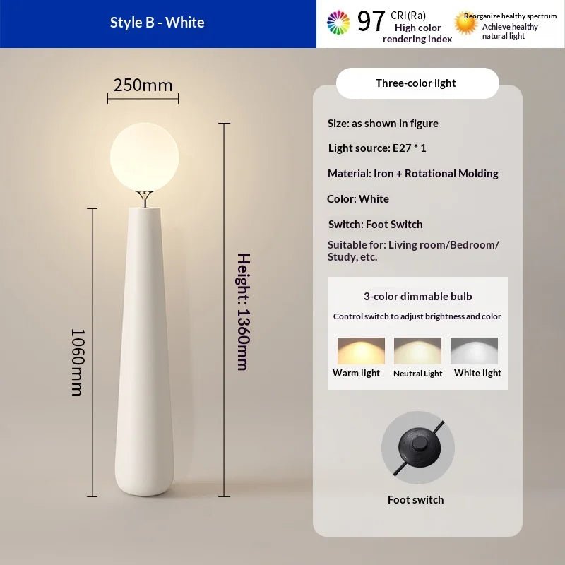 Lampadaire LED design moderne en forme de point d’interrogation, ambiance cosy - Luminous Place