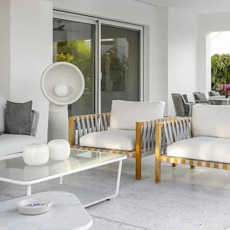 Lampadaire LED en résine style rétro nordique, lumière chaleureuse pour salon et bureau - Luminous Place