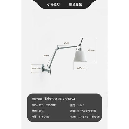 Lampadaire LED industriel en métal, bras réglable télescopique, ambiance cosy - Luminous Place