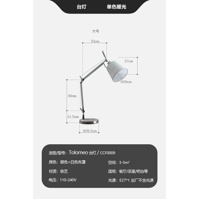 Lampadaire LED industriel en métal, bras réglable télescopique, ambiance cosy - Luminous Place