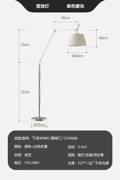 Lampadaire LED industriel en métal, bras réglable télescopique, ambiance cosy - Luminous Place