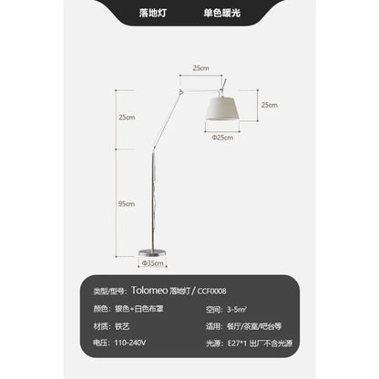 Lampadaire LED industriel en métal, bras réglable télescopique, ambiance cosy - Luminous Place